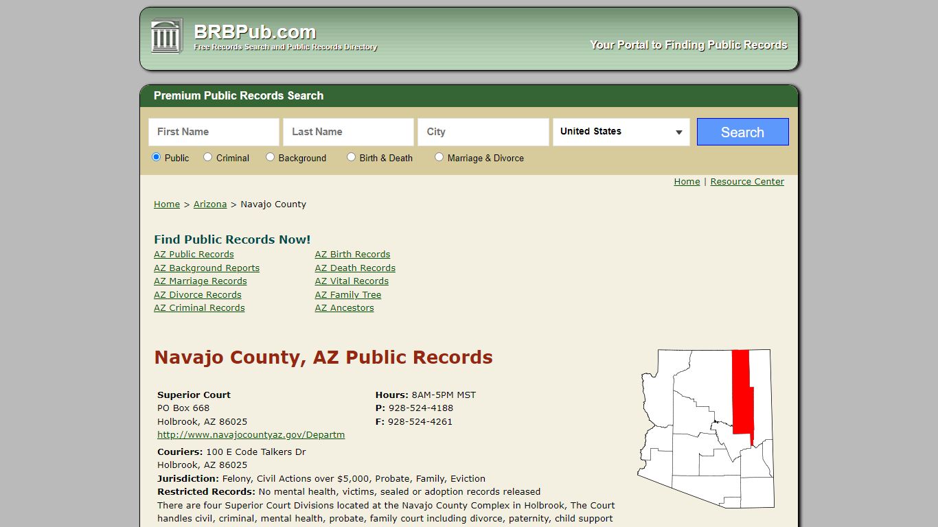 Navajo County Public Records | Search Arizona Government Databases